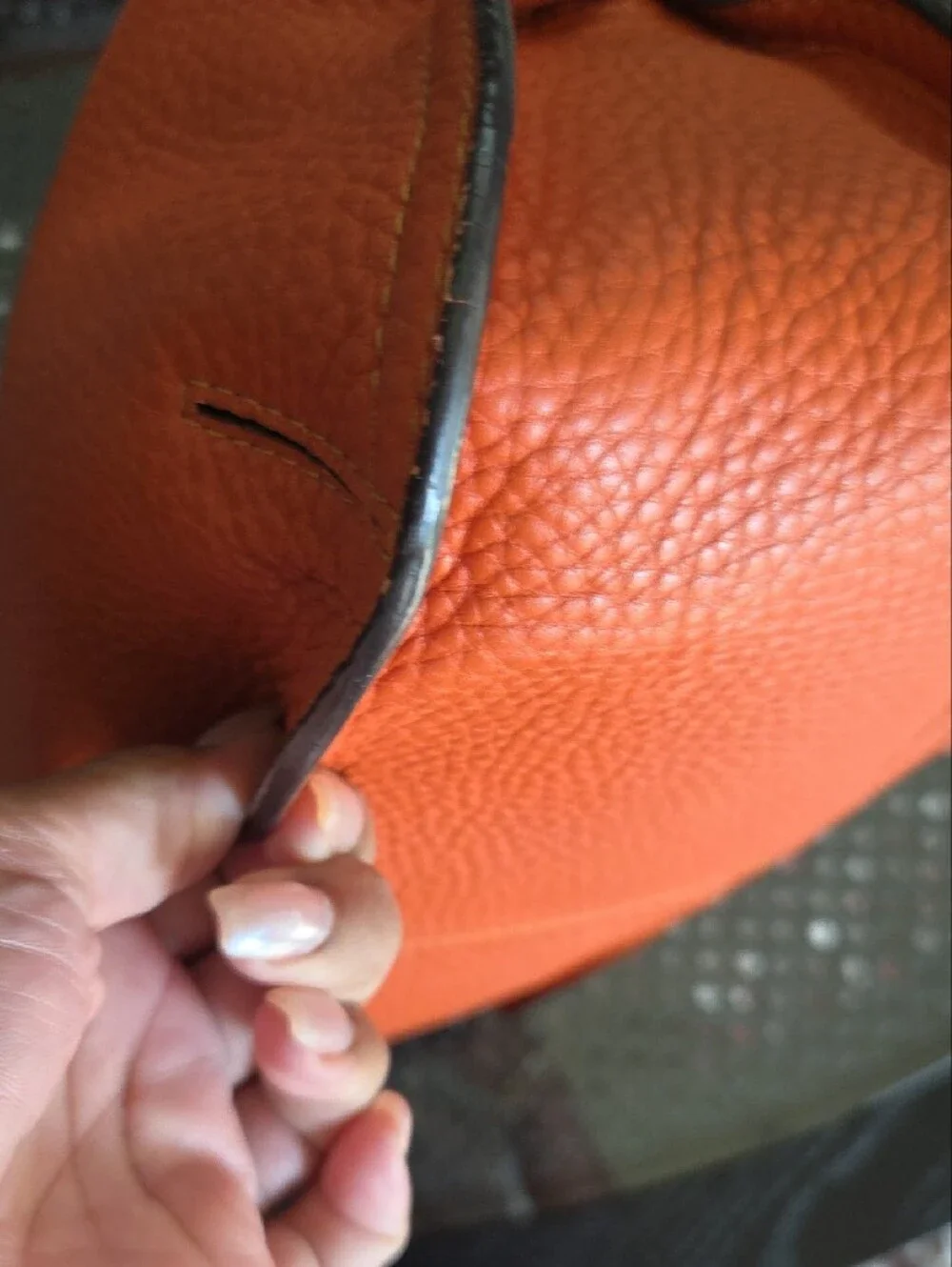 MCM Orange Leather Satchel Bag